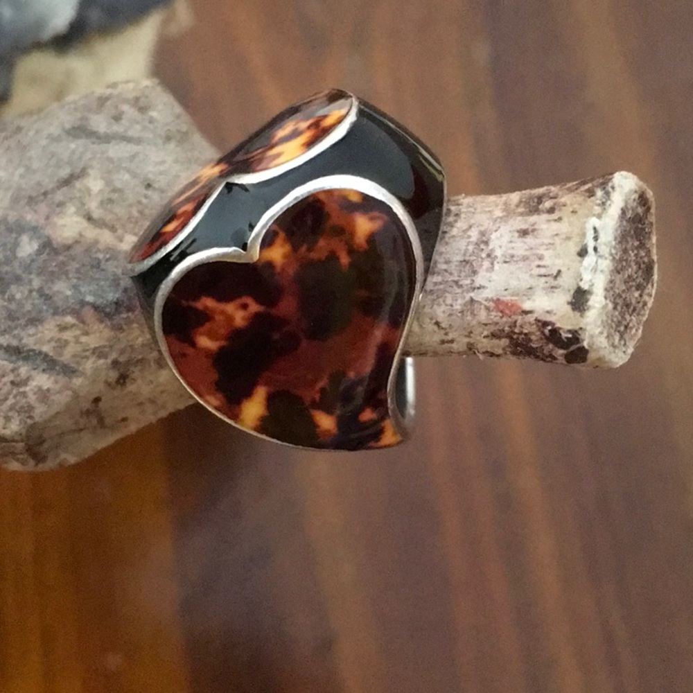 Black & Tortoise Dome Ring